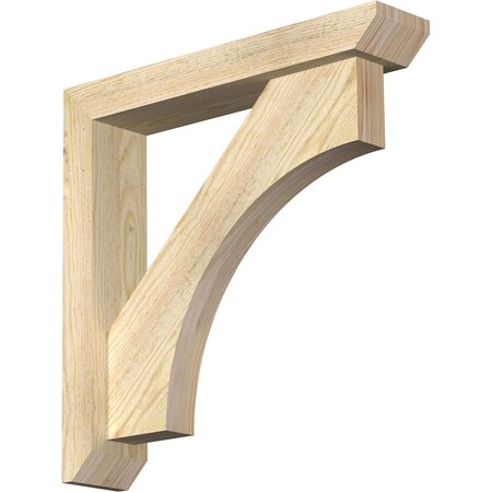Ekena Millwork Westlake Slat Rough Sawn Bracket w/ Offset Brace, Douglas Fir, 4"W x 20"D x 20"H BKT0402X20X20WTL06RDF